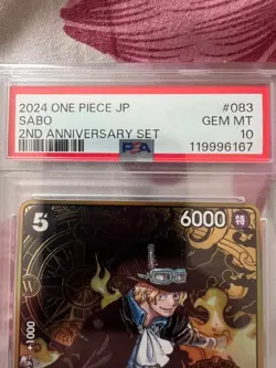 PSA10 One Piece Card Sabo Set of 2 - Image 3