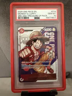 ONE PIECE Monkey.D.Luffy ST21-014 (3rd Anniversary Treasure CP Pack) PSA 10 - Image 1