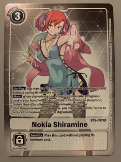 DIGIMON CARD GAME NOKIA SHIRAMINE (TAMER WHITE) BT5-092 P-R (ENGLISH VERSION) - Image 1