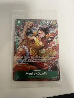 Monkey.D.Luffy P-135 Winner Stamp OP16 Pre-Release Event Promo Card Sealed - Image 1