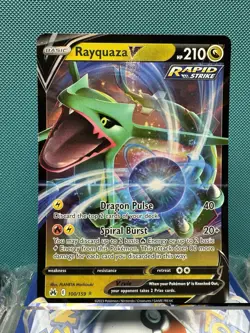 Pokemon TCG Rayquaza V card Crown Zenith NM - Image 1