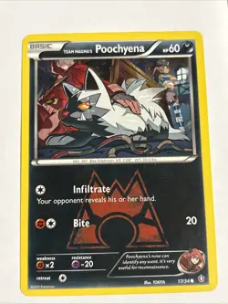 Pokemon TCG Team Magma's Poochyena Double Crisis Card 17/34 - Image 1