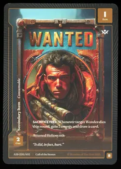 Wonders of the First Wanted Item Card Call of the Stones A19-220/402 Consumable - Image 1