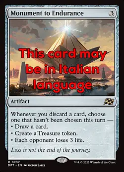 MTG MONUMENT TO ENDURANCE EXC - MONUMENTO ALLA RESISTENZA 237 - DFT - MAGIC - Image 1