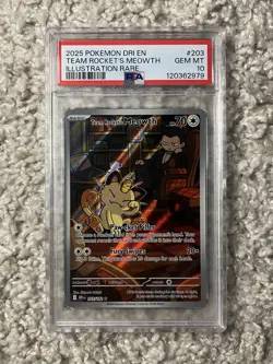 Team Rocket’s Meowth PSA 10 Pokemon 2025 S&V Destined Rivals 203 Illus. Rare - Image 3