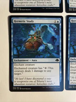 4x Mtg Dominaria Remastered Hermetic Study NM/M Magic The Gathering - Image 2