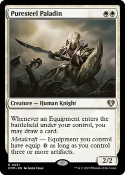 MTG PURESTEEL PALADIN EXC - PALADINO DI ACCIAIO PURO 51 - CMM - MAGIC - Image 1