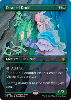 Devoted Druid (Borderless) [Lorwyn Eclipsed Special Guests] Near Mint - Image 1