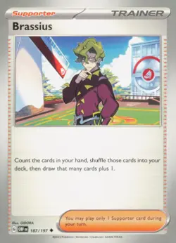 🔥 BRASSIUS 187/197 UNCOMMON OBSIDIAN FLAMES POKEMON NM/M GIDORA 🔥 - Image 2