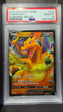Charizard V 019/189 Darkness Ablaze Pokemon PSA 10 - Image 1