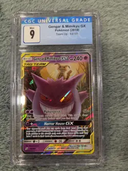 2019 Pokemon Team Up Gengar & Mimikyu GX 53/181 Ultra Rare CGC 9 Mint TAG TEAM - Image 2