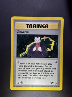 Pokemon TCG Giovanni 18/132 Gym Challenge Holo Rare Trainer 1st Edition - Image 1