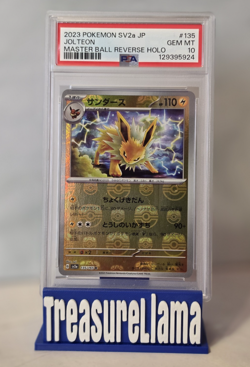 Pokemon Jolteon SV2a Master Ball Reverse Holo PSA 10 135/165 Japanese - Image 1