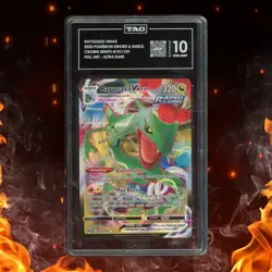 Pokemon Crown Zenith RAYQUAZA VMAX 101/159 Ultra Rare TAG 10 - Image 1