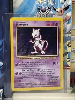Pokemon TCG Base Set Unlimited 10/102 Mewtwo Holo Rare - Image 1