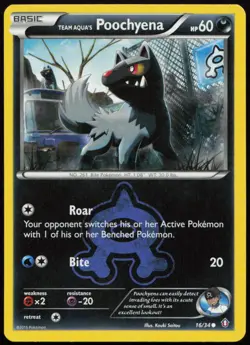 Team Aqua's Poochyena 16/34 NM Double Crisis Common Pokemon - Image 1