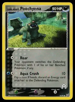 Team Aqua's Poochyena 55/95 Common Team Magma vs Team Aqua Pokemon Near Mint - Image 1