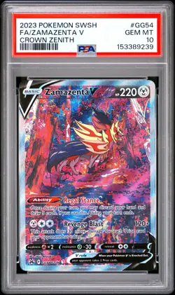 POKEMON ZAMAZENTA V GG54/GG70 SWORD SHIELD CROWN ZENITH 2023 PSA 10 - Image 1