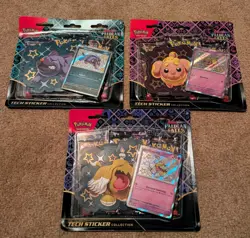 Pokemon Paldean Fates Tech Sticker Collection SET of 3 NEW 1 Of Each Artwork - Image 1