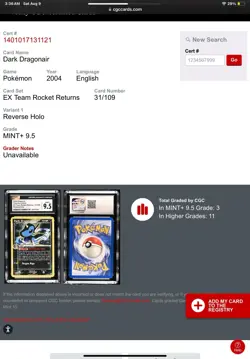 Pokemon TCG Dark Dragonair #31 PSA 9 EX Team Rocket Returns Stamped Reverse Holo - Image 3
