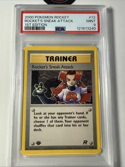 Pokemon Rocket's Sneak Attack Team Rocket 1st Edition NON Holo Rare #72 PSA 9 - Image 2