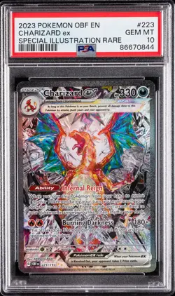 2023 POKEMON OBF EN-OBSIDIAN FLAMES #223 CHARIZARD EX PSA 10 - Image 1