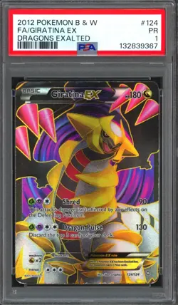 PSA 1 Giratina EX 124/124 Dragons Exalted Full Art Black White Pokemon Low Pop - Image 1