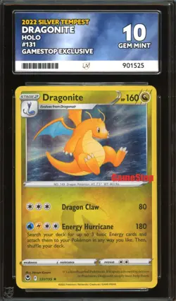 ACE 10 Gamestop Dragonite 131/195 Silver Tempest Stamp Promo Pokemon PSA Mint - Image 1