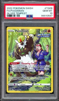 PSA 10 Passimian TG08 Silver Tempest Alternate Art Illustration Rare Pokemon IR - Image 1