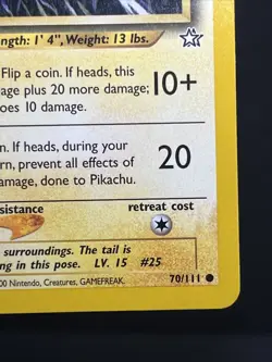 Pikachu #70/111 1st Edition 2000 Pokemon Neo Genesis - Image 4