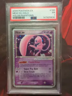 PSA 1 PR 2006 Pokemon EX Holon Phantoms Mew EX Holo Foil 100/110 - Image 1