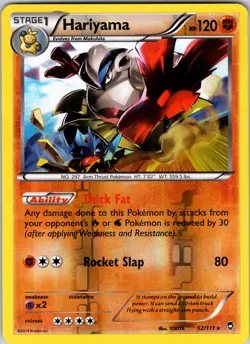 Hariyama 52/111 XY - Furious Fists Pokemon LP Reverse Holo - Image 1