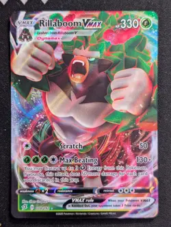 Rillaboom VMAX 018/192 SWSH02: Rebel Clash Pokemon NM Holo - Image 1