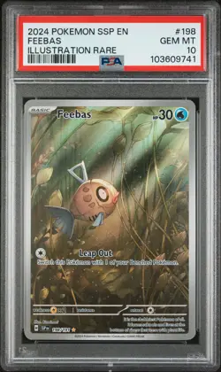 2024 POKEMON SSP EN-SURGING SPARKS ILLUSTRATION RARE #198 FEEBAS PSA 10 - Image 1