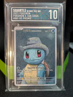 Squirtle W/grey felt Hat Pokemon x Van Gogh BS Promo Grade 10 EGC GemMint - Image 1