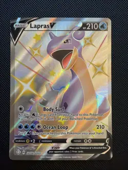 Pokemon Lapras V Shiny Full Art Holo SV110/SV122 Shining Fates Shiny Vault - Image 1