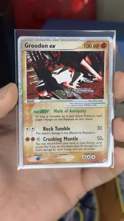 Near MINT! Pokemon TCG Groudon ex Hidden Legends Holo Ultra Rare 93/101 2004 - Image 1