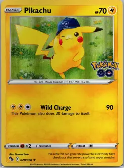 Pikachu (28), Pokemon GO, 028/078, Holo Rare, LP - Image 1