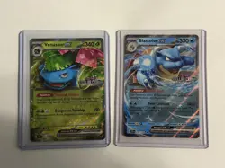 Venusaur EX 001/142 & Blastoise EX 030/142 Stellar Crown Stamped Promos M/NM - Image 3