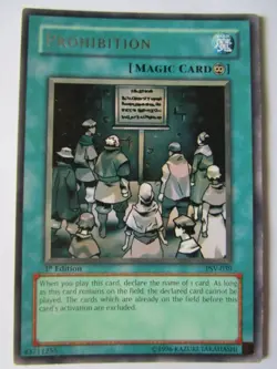 Yugioh! Prohibition Psv-039 1st Edition Rare Light Play!! - Image 1