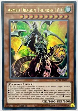 MP22-EN001 Armed Dragon Thunder LV10 - Ultra Rare 1st Edition Near Mint YuGiOh - Image 1