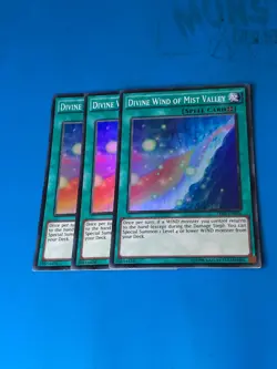 YUGIOH 3x Super Rare Divine Wind Of Mist Valley THSF-EN056 - Image 1