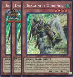Yugioh! 3x Dragunity Quirinus BLGG-EN011 Secret Rare 1st Ed NM - Image 1