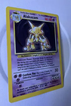 Pokemon Card 1999 TCG WOTC Base Set Alakazam 1/102 Holo Rare Unlimited MP - Image 3