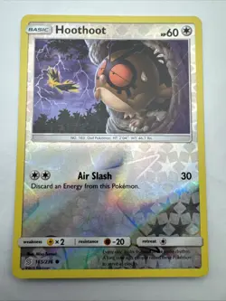 Pokemon Card Hoothoot Unified Minds Reverse Holo 165/236 Near Mint - Image 1