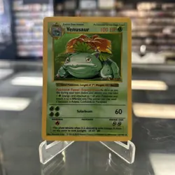 1999 Pokemon TCG Venusaur Holo Rare SHADOWLESS Card 15/102 Base Set LP/MP - Image 1