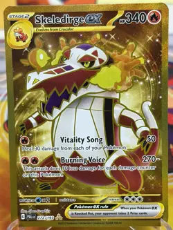 Pokemon Card Skeledirge ex 272/193 Paldea Evolved Hyper Rare Gold NM - Image 1