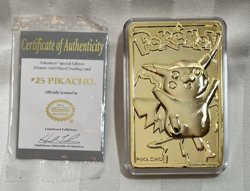 1999 Pokemon Special Edition 23 Karat Gold-Plated Trading Card #25 Pikachu w/COA - Image 1