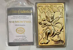 1999 Pokemon Special Edition 23 Karat Gold-Plated Trading Card #150 Mewtwo w/COA - Image 1