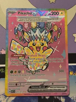 Nintendo Pikachu ex 277/217 Stellar Crown SIR Full Art Holo English - Image 2